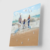 Aangepaste foto - uw eigen ontwerp - reeks vierkante klok (Hoek)