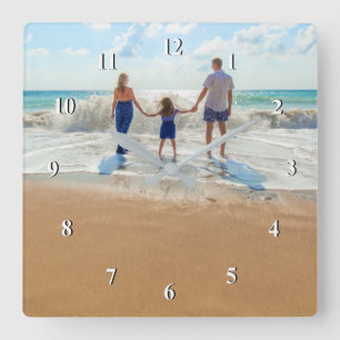 Aangepaste foto - Uw eigen ontwerp - Voeg uw famil Vierkante Klok