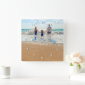 Aangepaste foto - Uw eigen ontwerp - Voeg uw famil Vierkante Klok (Huis)