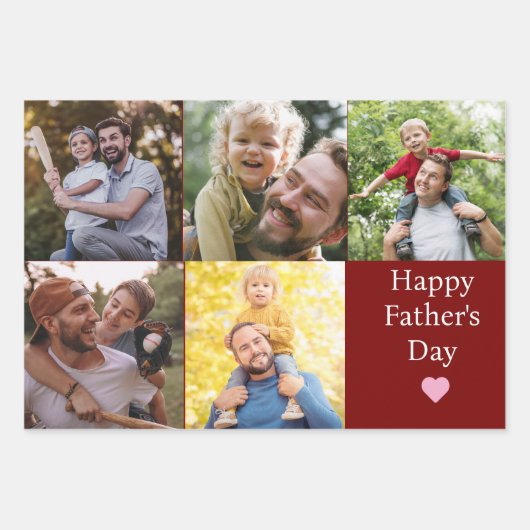 Aangepaste foto-Vaderdag Inpakpapier Vel (Voorkant 2)