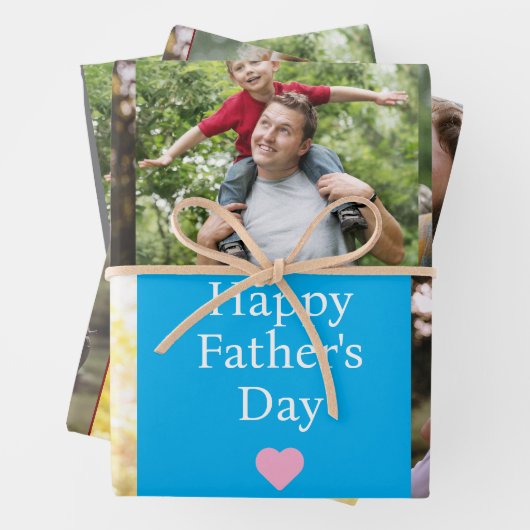 Aangepaste foto-Vaderdag Inpakpapier Vel (In situ)