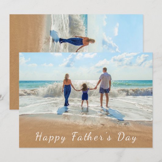 Aangepaste Foto Vaderdag Kaart Uw Foto's Ontwerp (Voorkant / Achterkant)