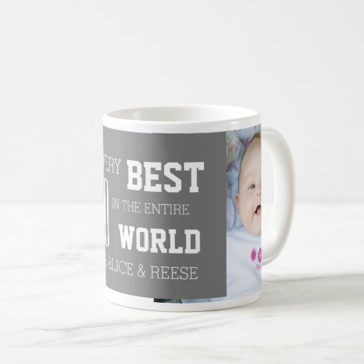 Aangepaste foto-Vaderdag Mok grijs (Voorkant rechts)