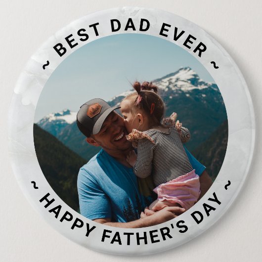 Aangepaste foto vaderdag ronde button 6,0 cm (Voorkant)