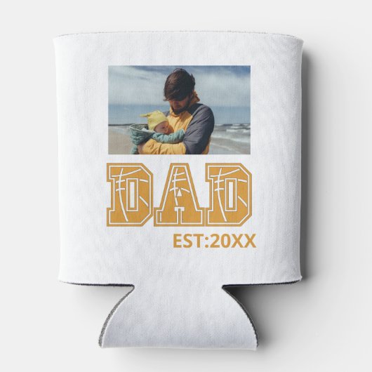 Aangepaste foto Vaderdag Sport Pap Basketball Pap Blikjeskoeler (Achterkant)