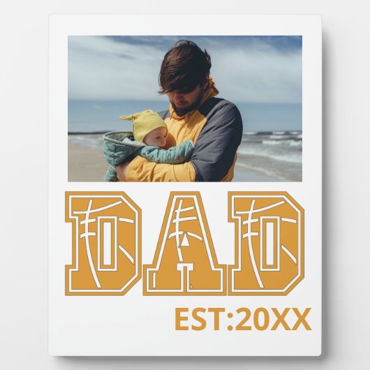 Aangepaste foto Vaderdag Sport Pap Basketball Pap Fotoplaat (Voorkant)