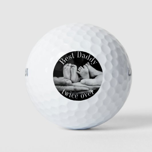 Aangepaste Foto Vaderdag van Twins Gift Golfballen (Voorkant)