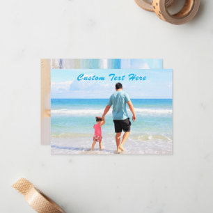 Aangepaste foto Vaderdagkaart met tekst naam Notitiekaartje