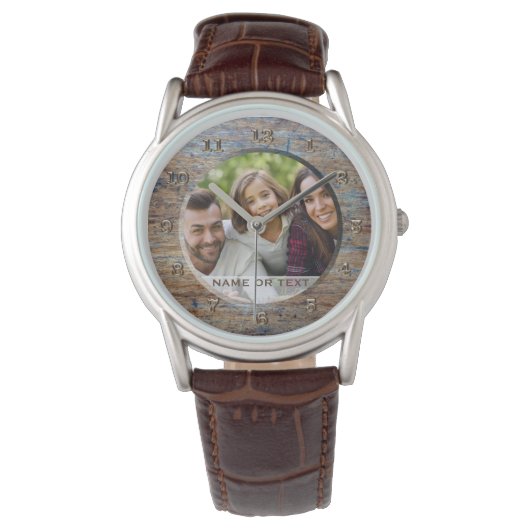 Aangepaste foto Vaders dag horloge voor papa rusti (Voorkant)