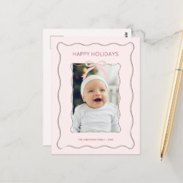 Aangepaste Foto Vakantie Briefkaart Bow Squiggly L