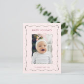 Aangepaste Foto Vakantie Briefkaart Bow Squiggly L (Staand voorkant)