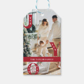 aangepaste foto vakantie JOY Kerstcadeau Cadeaulabel (Voorkant)