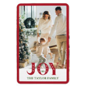aangepaste foto vakantie JOY Kerstmis Home Decor Magneet (Verticaal)