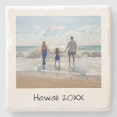 Aangepaste foto-vakantie reisherinneringen op maat stenen onderzetter (Voorkant)