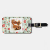 Aangepaste foto-Valentijn hart en snor Bagagelabel (Voorkant horizontaal)