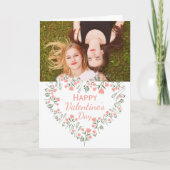 Aangepaste foto-Valentijn voor Floral Heart Kaart (Voorkant)