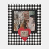 Aangepaste foto Valentijnsdag koppel initiaal hart Fleece Deken (Voorkant)