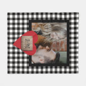 Aangepaste foto Valentijnsdag koppel initiaal hart Fleece Deken (Voorkant (Horizontaal))