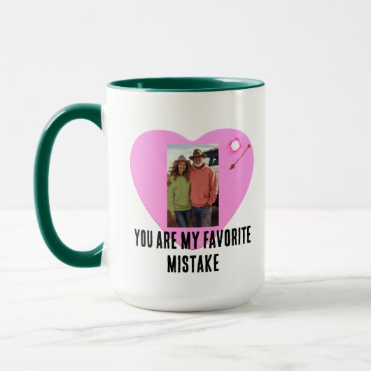 Aangepaste foto valentijnshart liefdesontwerp mok (Links)
