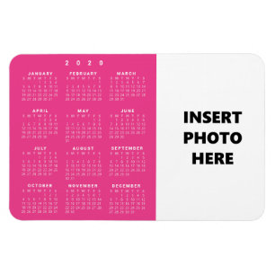Aangepaste foto van 2020 Hot-roze magenta-agenda Magneet