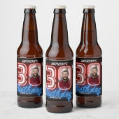 Aangepaste foto van 30e verjaardag 80s Retro Neon  Bier Etiket (Flessen)