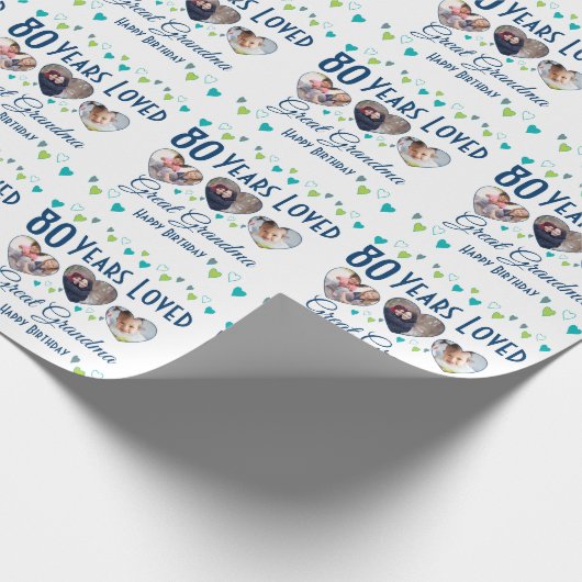 Aangepaste foto van 80 jaar bewaard cadeaupapier (Hoek)