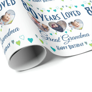 Aangepaste foto van 80 jaar bewaard cadeaupapier