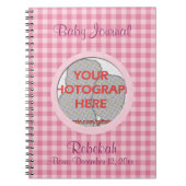 Aangepaste foto van Baby Girl in een pod roze Baby Notitieboek (Voorkant)