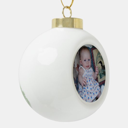 Aangepaste foto van Baby Keramische Bal Ornament (Links)