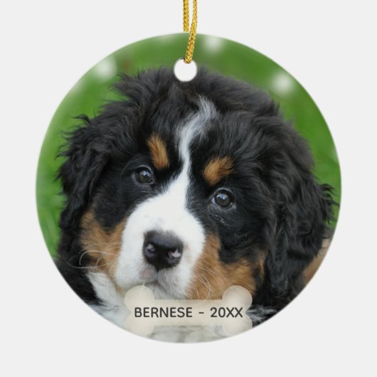 Aangepaste foto van Berner Sennenhond Keramisch Ornament (Voorkant)