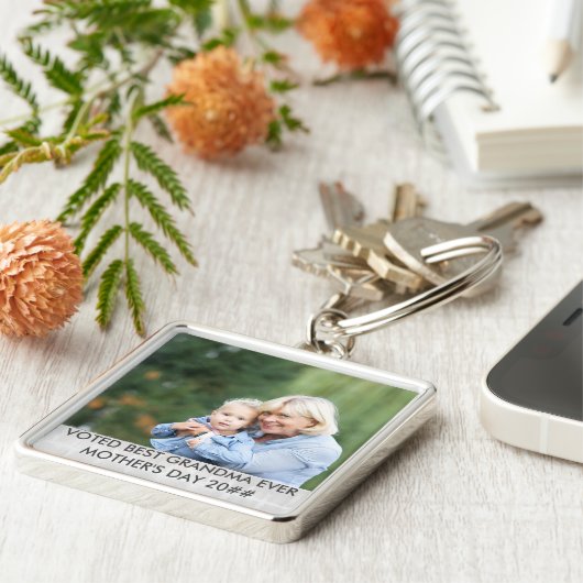 Aangepaste foto van beste GrandMa Ever Moederdag Sleutelhanger (Zijkant)