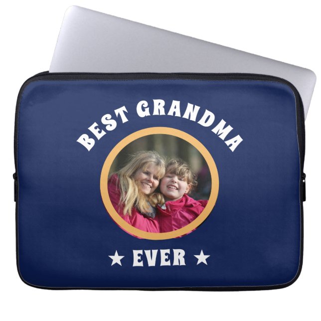 Aangepaste foto van beste grootmoeder ooit laptop sleeve (Voorkant)