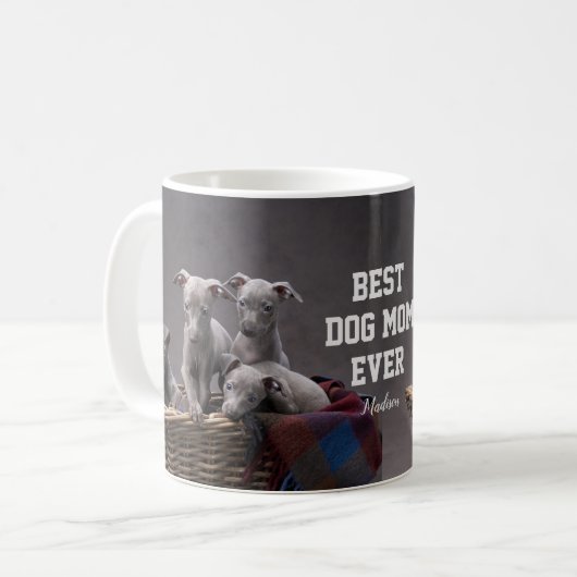 Aangepaste foto van beste hond Mam Koffiemok (Voorkant links)