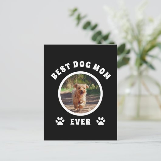 Aangepaste foto van beste hond Mam ooit Briefkaart (Staand voorkant)