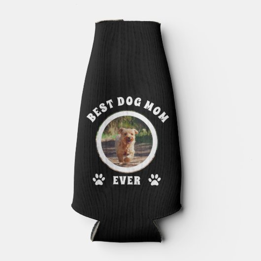 Aangepaste foto van beste hond Mam ooit Flesjeskoeler (Voorkant)