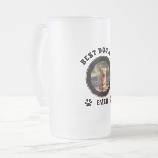 Aangepaste foto van beste hond Mam ooit Matglas Bierpul (Voorkant links)