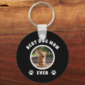 Aangepaste foto van beste hond Mam ooit Sleutelhanger (Voorkant)