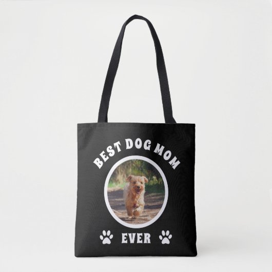 Aangepaste foto van beste hond Mam ooit Tote Bag (Voorkant)