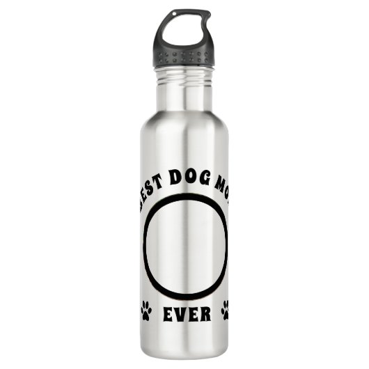 Aangepaste foto van beste hond Mam ooit Waterfles (Voorkant)