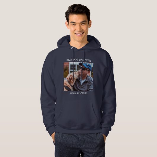 Aangepaste foto van beste hond vader ooit Vaderdag Hoodie (Voorkant volledig)
