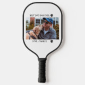 Aangepaste foto van beste hond vader ooit Vaderdag Pickleball Paddle (Achterkant)
