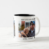 Aangepaste foto van beste hond vader ooit Vaderdag Tweekleurige Koffiemok (Voorkant rechts)