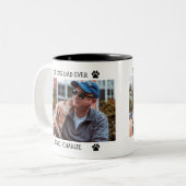 Aangepaste foto van beste hond vader ooit Vaderdag Tweekleurige Koffiemok (Voorkant links)