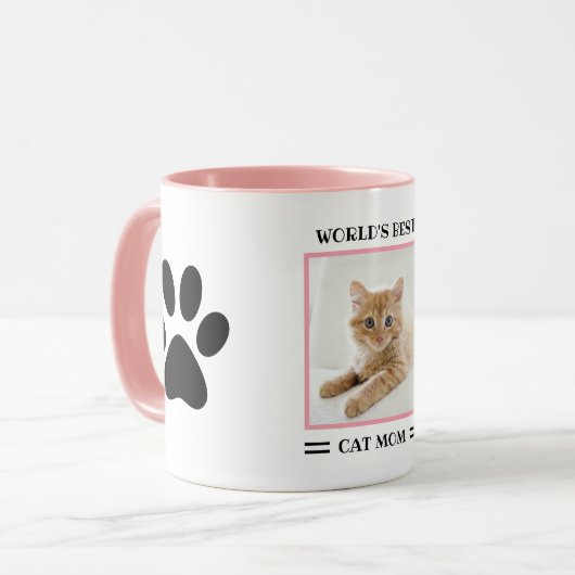 Aangepaste foto van beste kat mam ter wereld geper mok (Voorkant links)