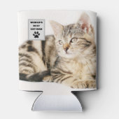Aangepaste foto van beste kattevader ter wereld blikjeskoeler (Achterkant)