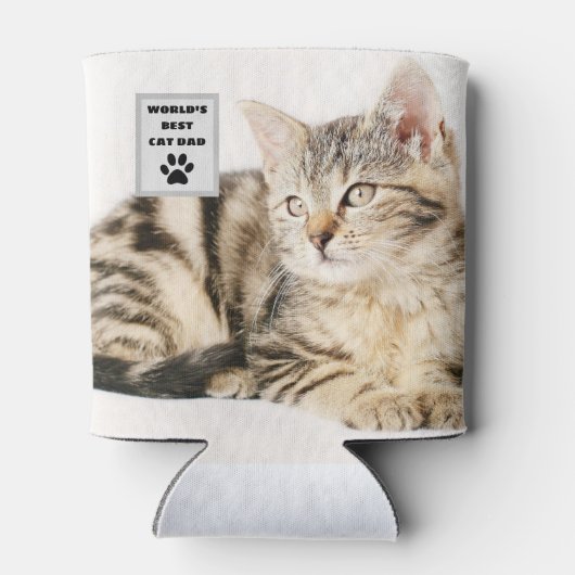 Aangepaste foto van beste kattevader ter wereld blikjeskoeler (Achterkant)