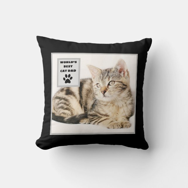 Aangepaste foto van beste kattevader ter wereld kussen (Voorkant)