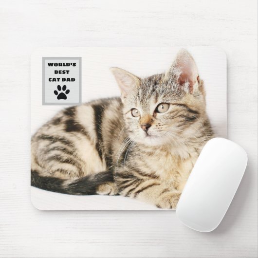 Aangepaste foto van beste kattevader ter wereld muismat (Met muis)