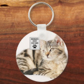 Aangepaste foto van beste kattevader ter wereld sleutelhanger (Voorkant)