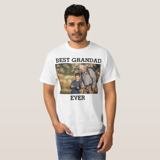 Aangepaste foto van beste opa ooit Creëer T-shirt (Voorkant volledig)